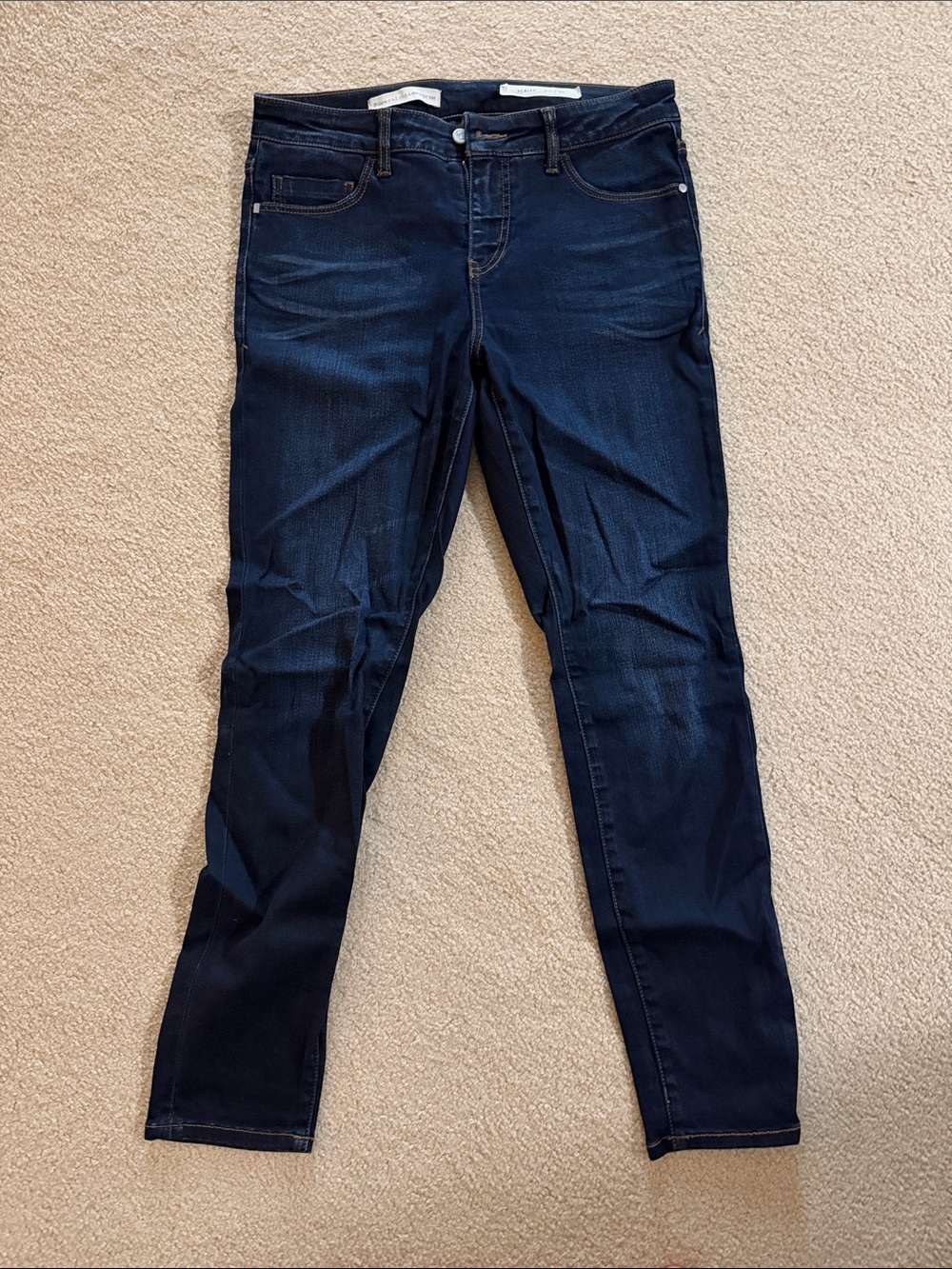 Pilcro and the Letterpress Dark Indigo Skinny Jeans Script size 29
